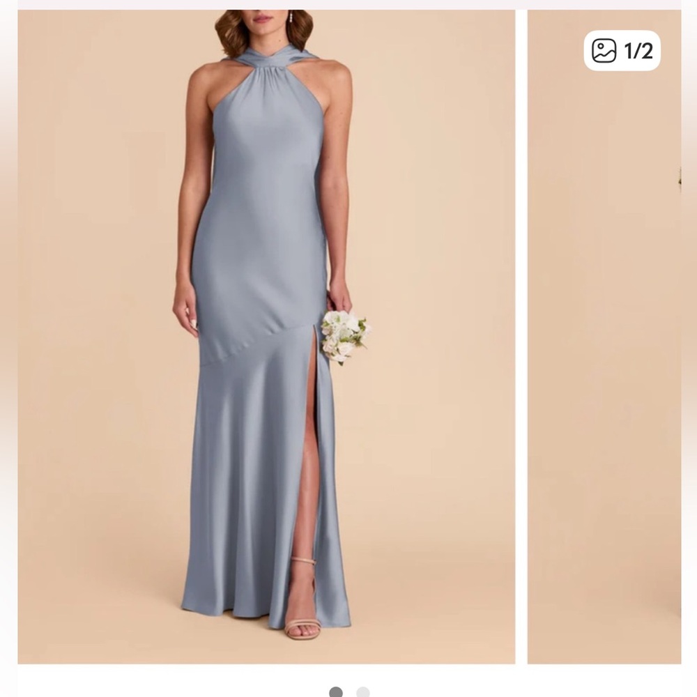 Birdy Grey Eileen Matte Satin Dress - Dusty Blue
L